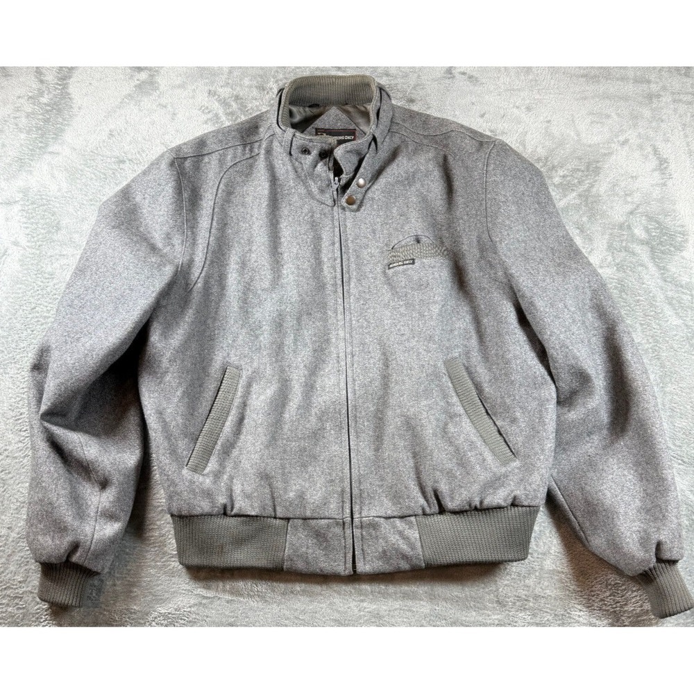 Vtg Members Only 44 Gray Wool Blend Bomber Cafe Racer Jacket Europe Craft